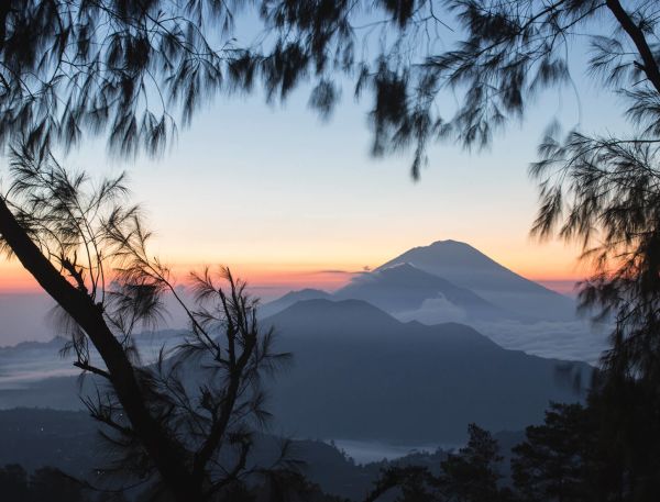 A Sunset Over A Mountain Range