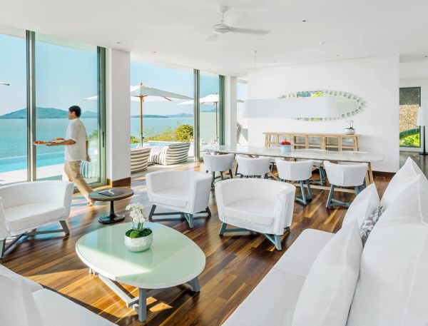 Spacious indoor and outdoor dining areas