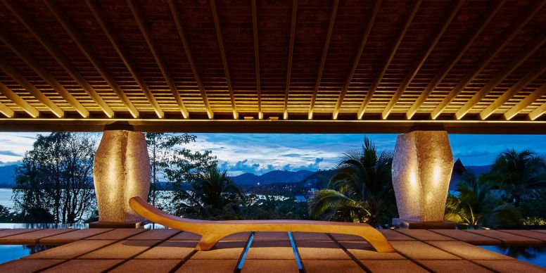 A Wood Floor With A Wood Frame And A Wood Frame With Trees And A Blue Sky