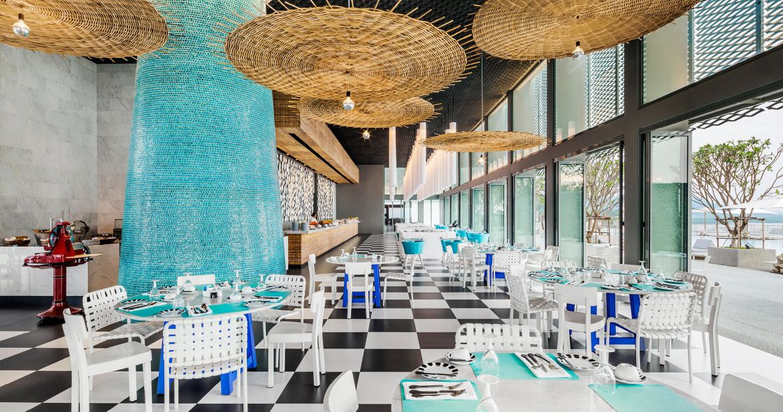 A Room With Tables And Chairs