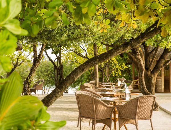 A Table And Chairs Outside