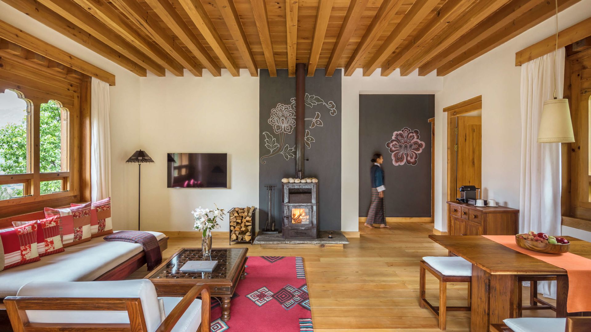 A Person Standing In A Living Room