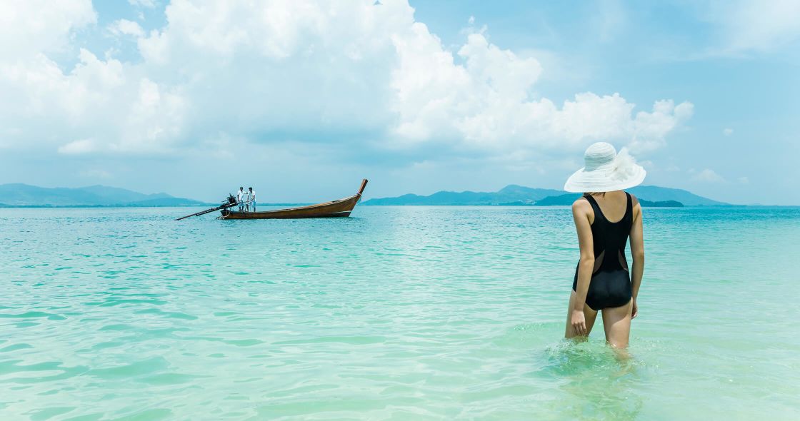 A Person Walking In The Water