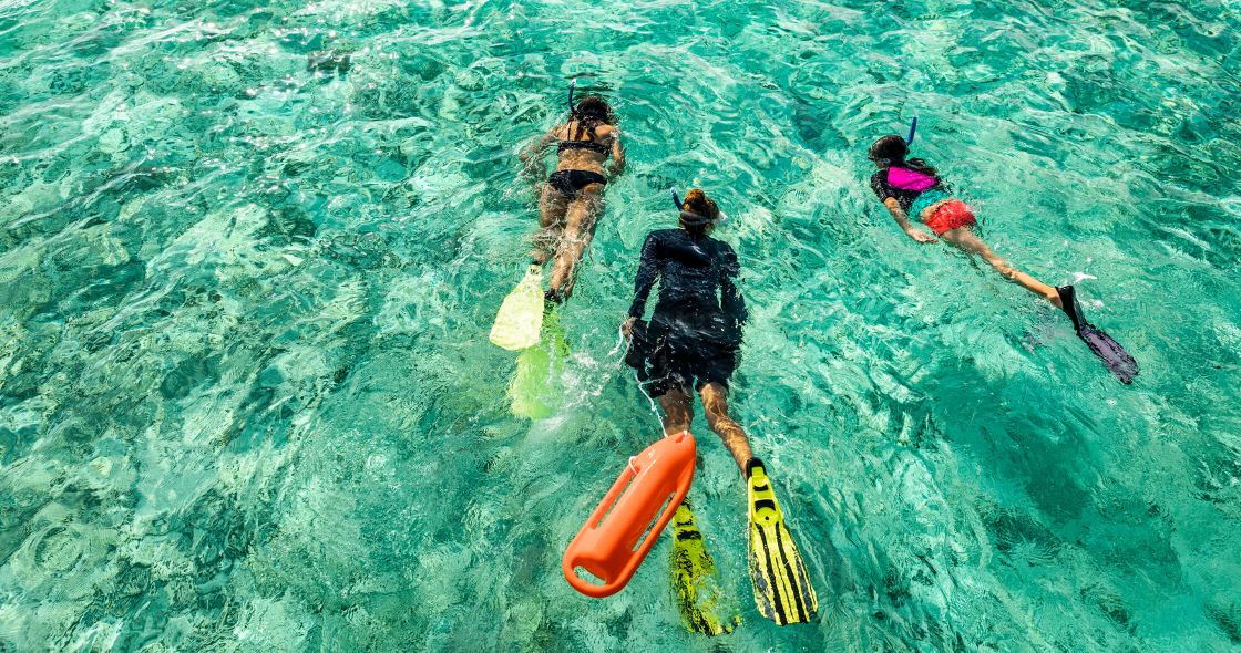 A Group Of People Surfing